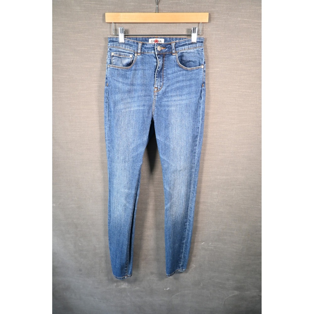 Grana High-Rise Skinny‎ Jeans Japanese Denim Women 28R Medium Wash Blue Stretch